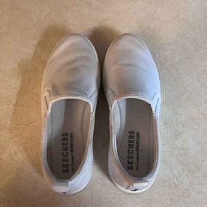 Skechers white slip-ons size 8.5